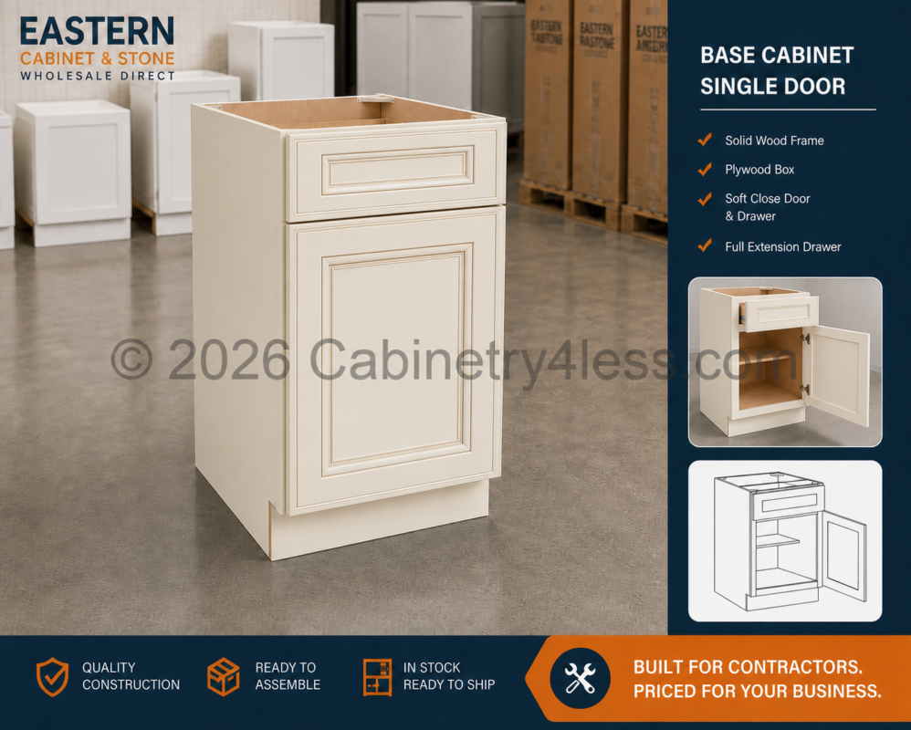 Charleston White Base Cabinet Single Door