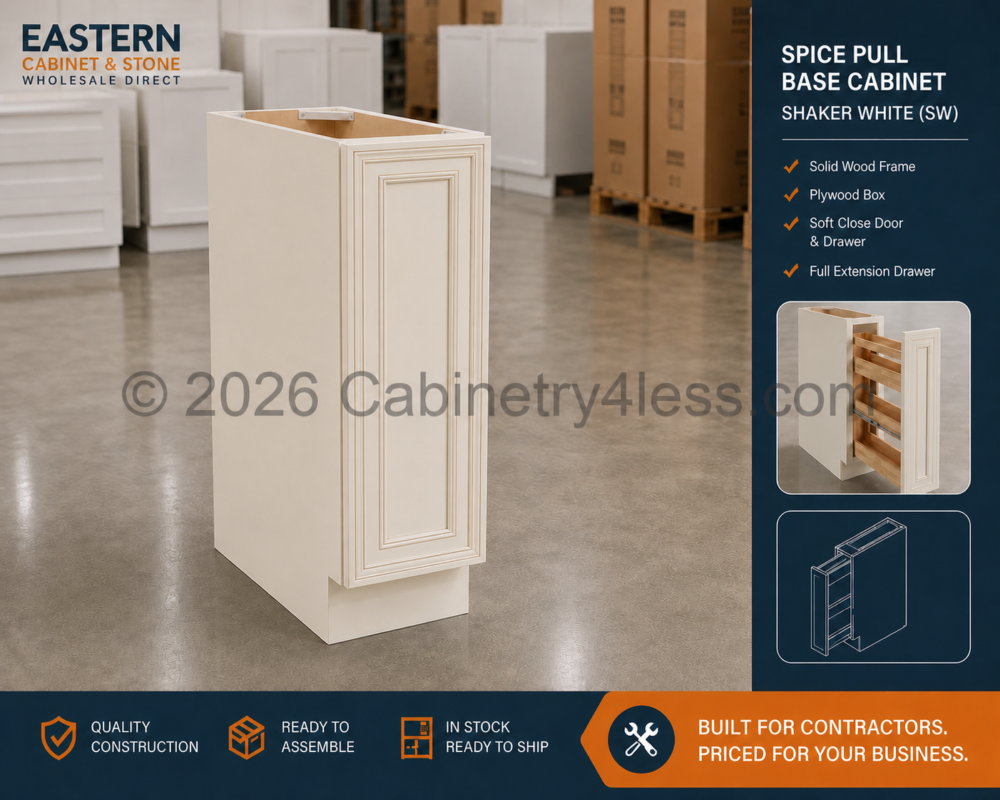 Charleston White Spice Pull Base Cabinet