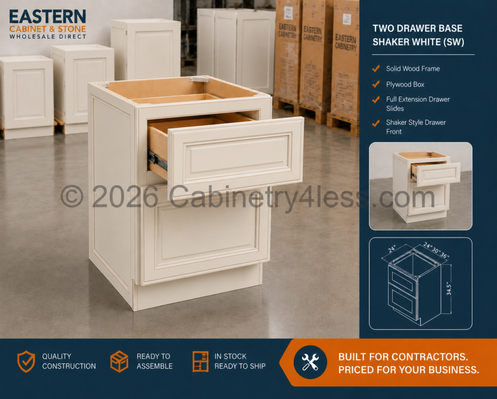 Charleston White Two Drawer Base