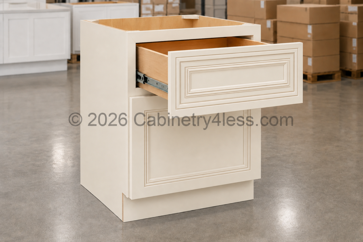 Charleston White Two Drawer Base