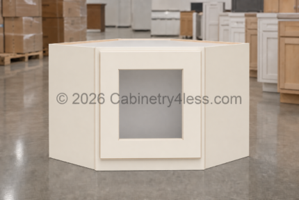 CW-DCW2712GD - Charleston White Diagonal Corner Wall Single Glass Door 27"W 12"H