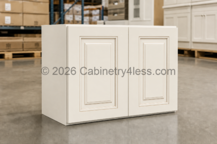Charleston White Refrigerator Wall Cabinet Double Doors 33″W