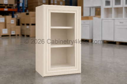 Charleston White Wall Cabinet Single Glass Door 30"H