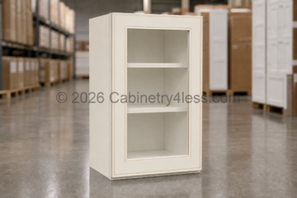 Charleston White Wall Cabinet Single Glass Door 36″H