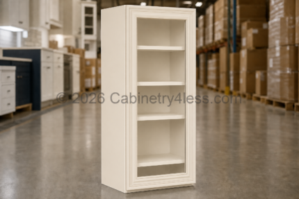 Charleston White Wall Cabinet Single Glass Door 42″H
