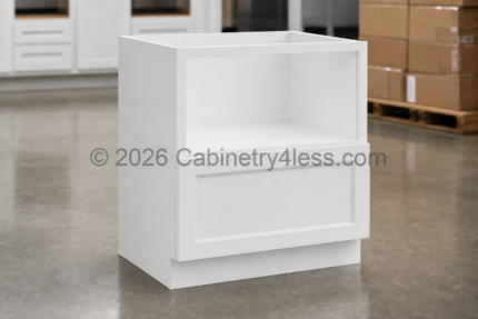 Double Dove White Microwave Base Cabinet