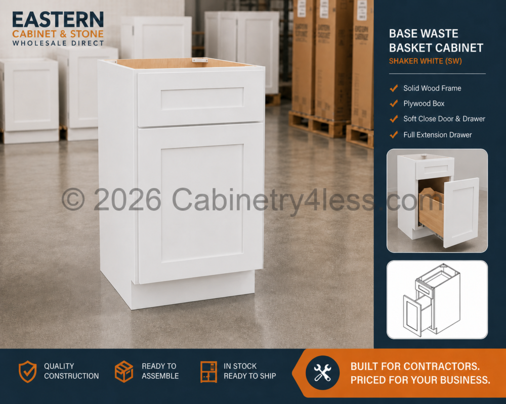 DDW-BWB18 – Double Dove White Base Waste Basket Cabinet (BWB18)