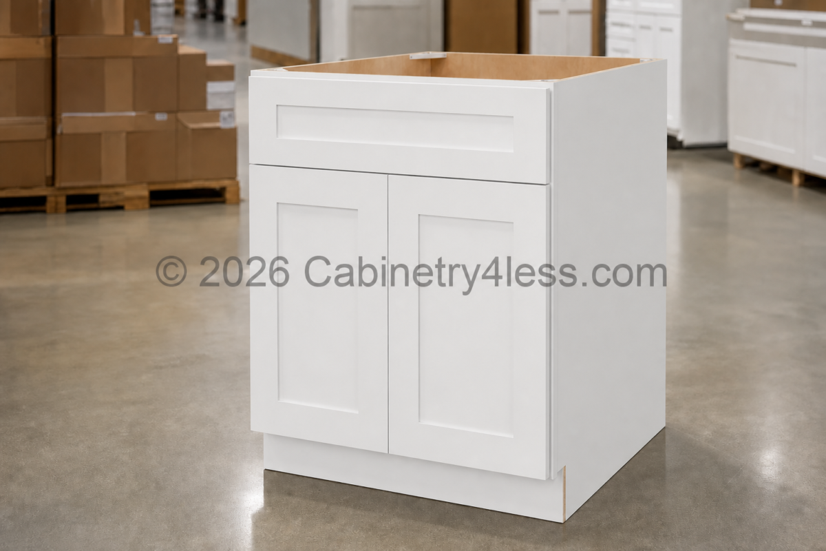 DDW-DCSF42 – Double Dove White Corner Sink Base Front (DCSF42)