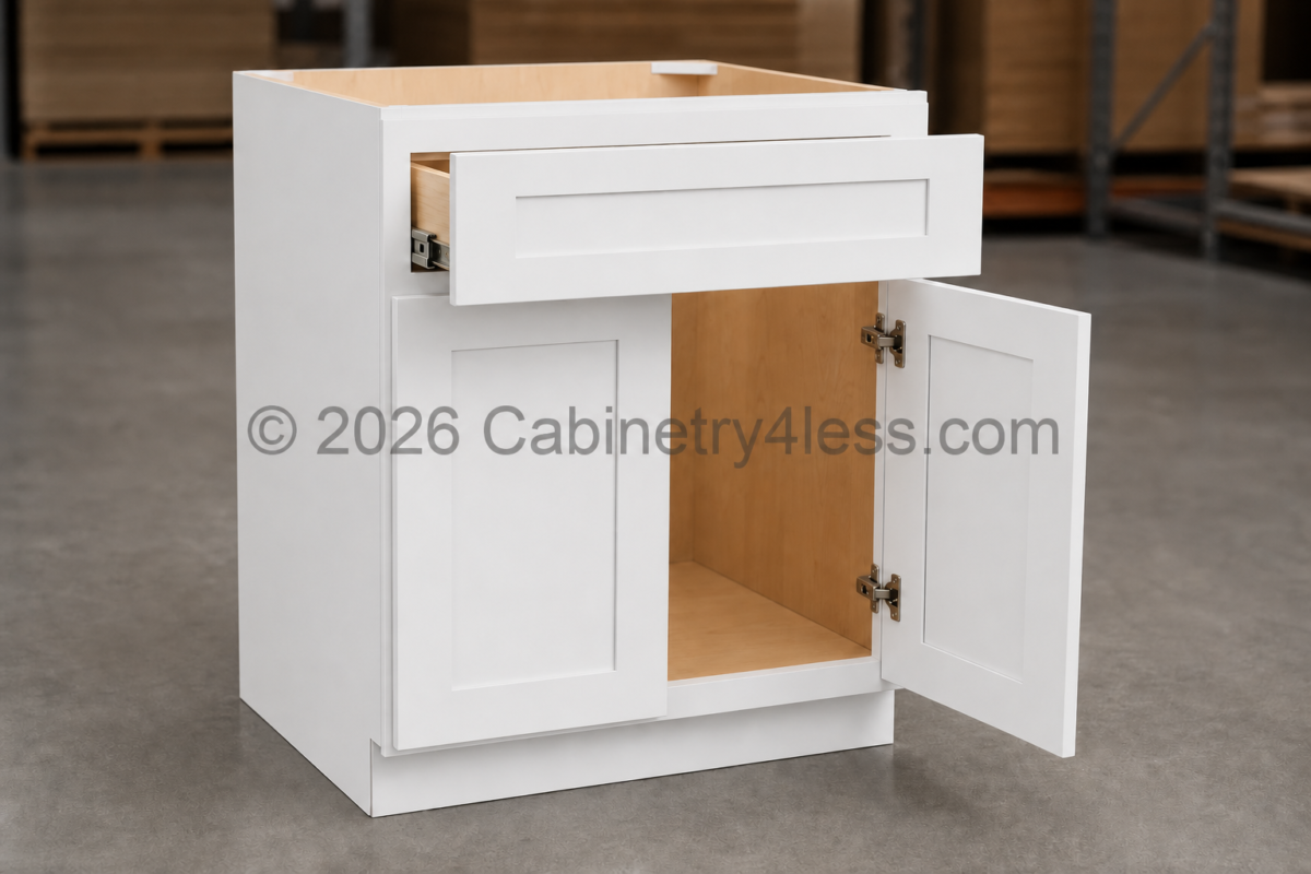 DDW-DCSF42 – Double Dove White Corner Sink Base Front (DCSF42)