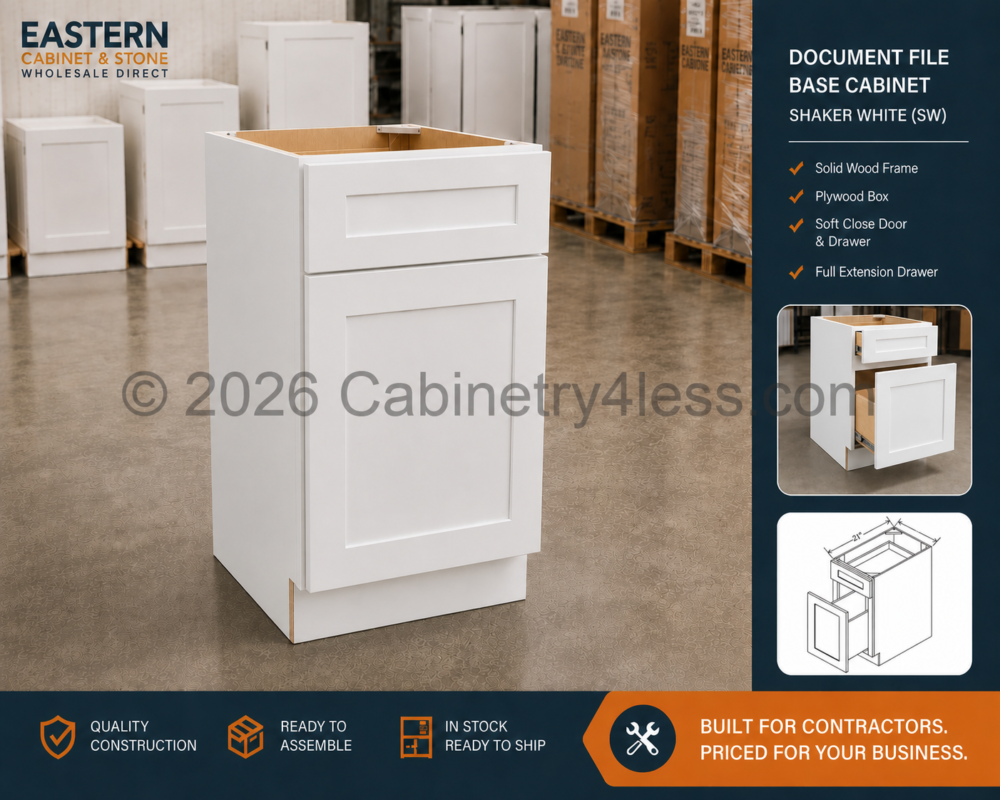 DDW-DFB18 – Double Dove White Document File Base Cabinet (DFB18)