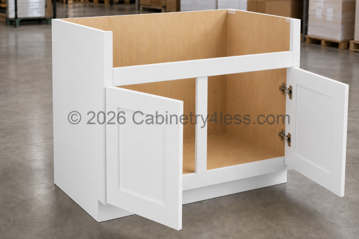 DDW-FSB36 – Double Dove White Farmhouse Sink Base (FSB36)