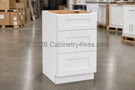 Double Dove White Vanity Drawer Base Cabinet