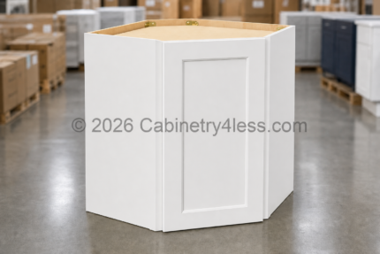 Double Dove White Diagonal Corner Wall Single Door 24″W