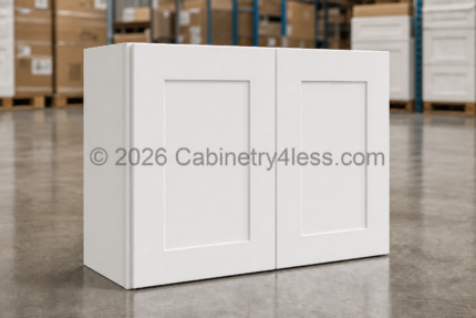 Double Dove White Wall Cabinet Double Doors 15″H