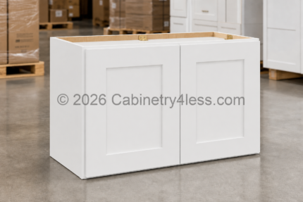 Double Dove White Wall Cabinet Double Doors 18″H