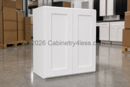 Double Dove White Wall Cabinet Double Doors 36″H
