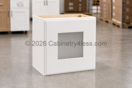 Double Dove White Wall Cabinet Single Glass Door 12"H