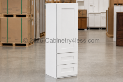 Double Dove White Wall Tower Cabinet 18″W