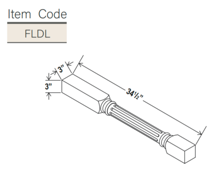 IB-FLDL - Iron Black Fluted Decorative Leg (FLDL)