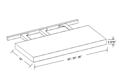 Slim White Oak Floating Shelf