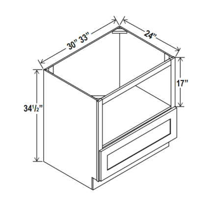 Matte Black Microwave Base Cabinet