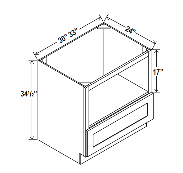 Matte Black Microwave Base Cabinet