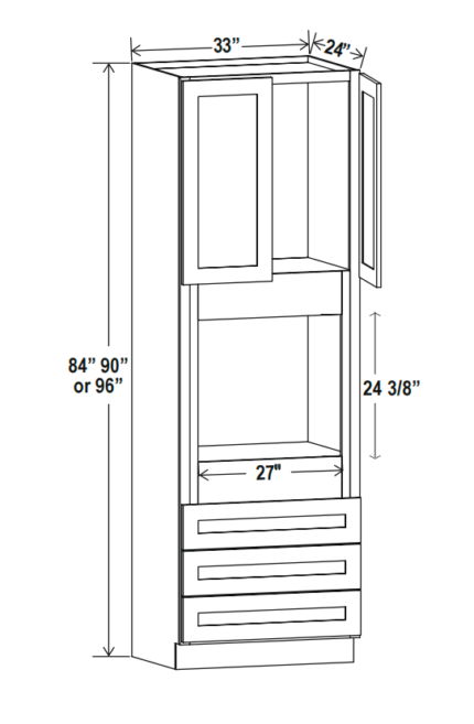 Matte Black Oven Pantry 33″W