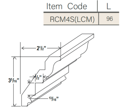 IB-RCM4S(LCM) - Iron Black Inset Crown Moulding (RCM4S(LCM))