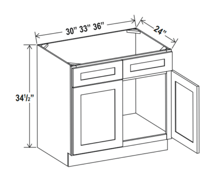 Matte Black Sink Base 30"/33"/36"W