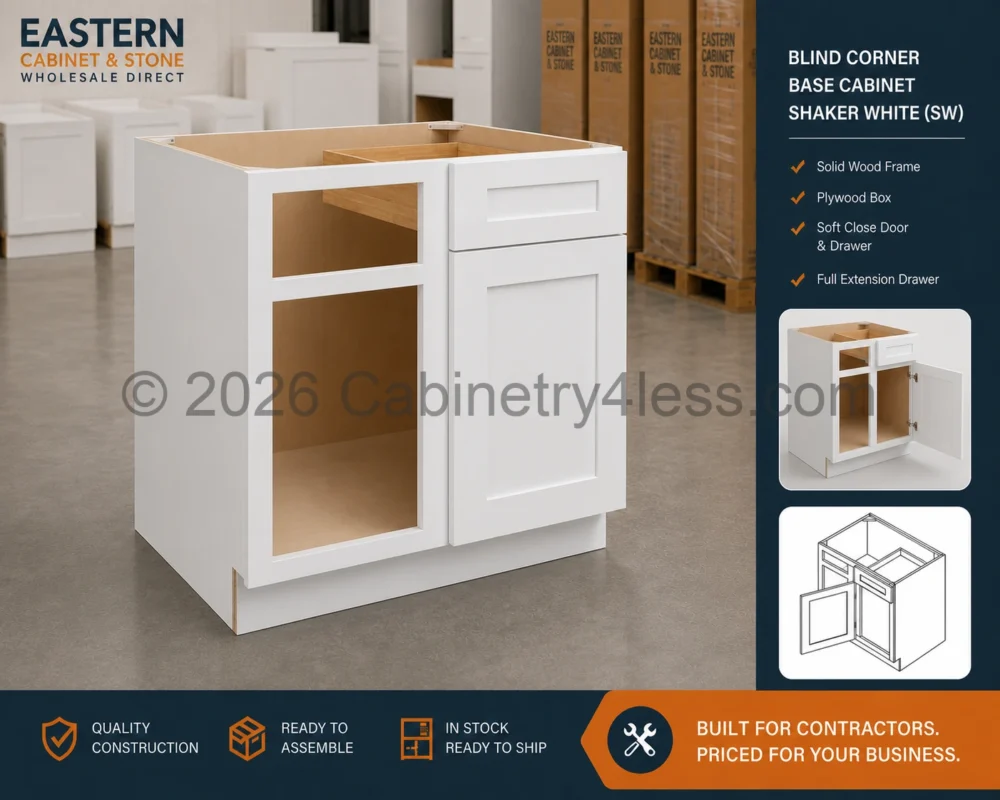 Shaker White Blind Corner Base Cabinet