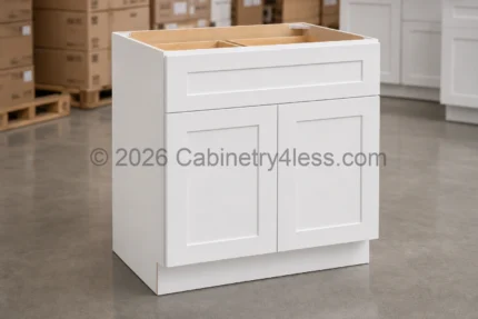 Shaker White Base Cabinet Double Doors (One Drawer)