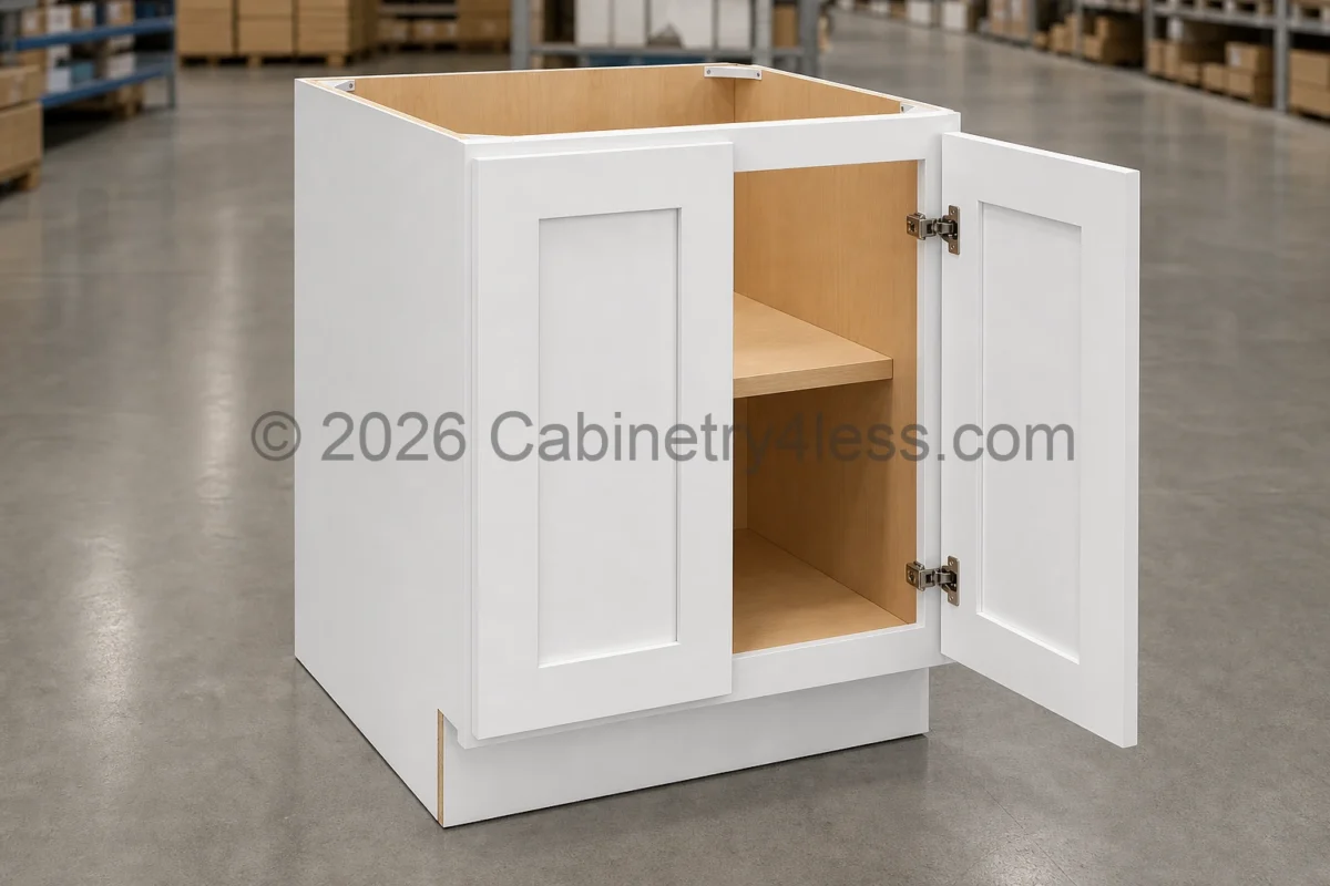 Shaker White Base Cabinet Full Height Double Door