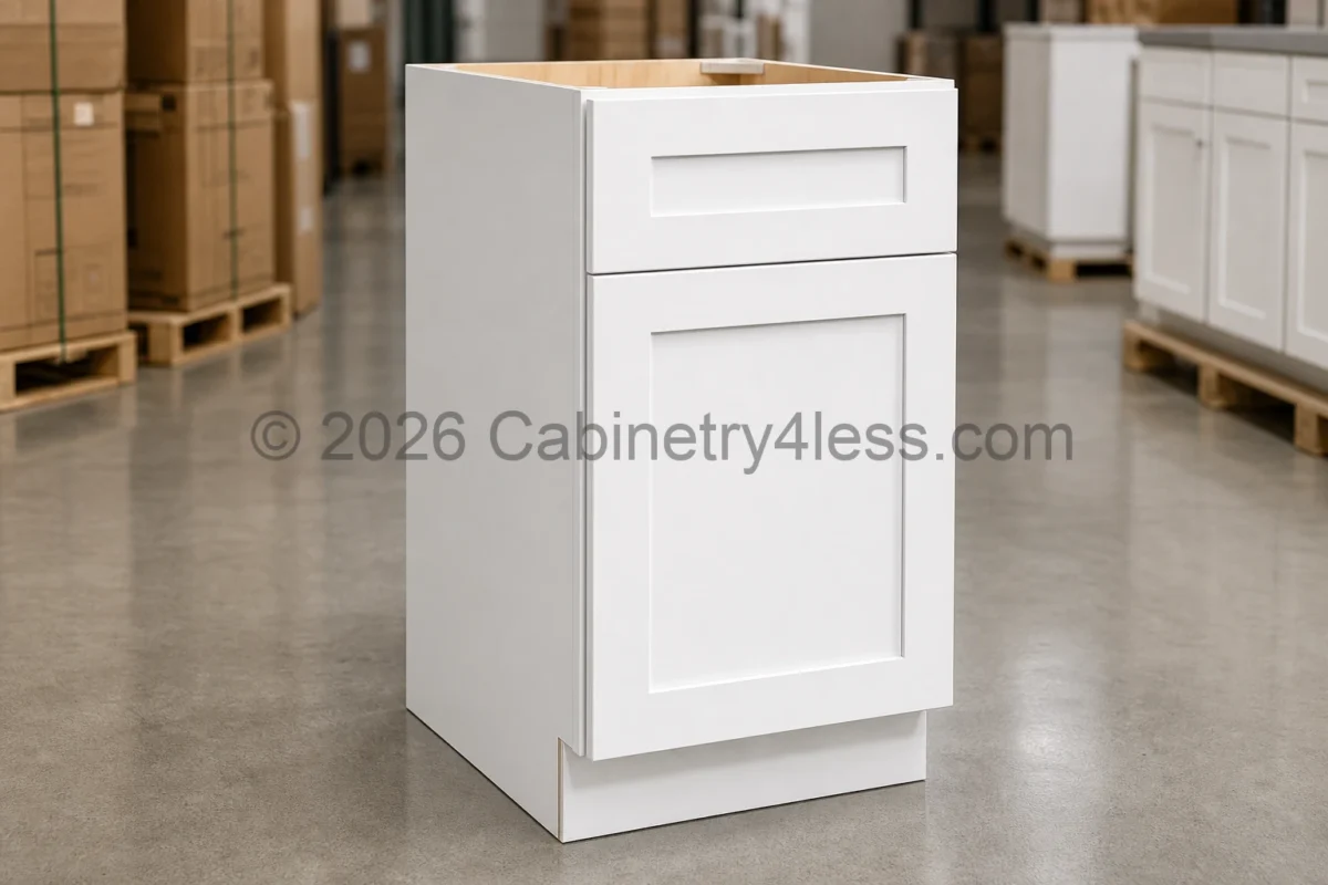 Shaker White Base Cabinet Full Height Single Door