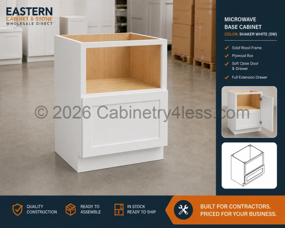 Shaker White Microwave Base Cabinet