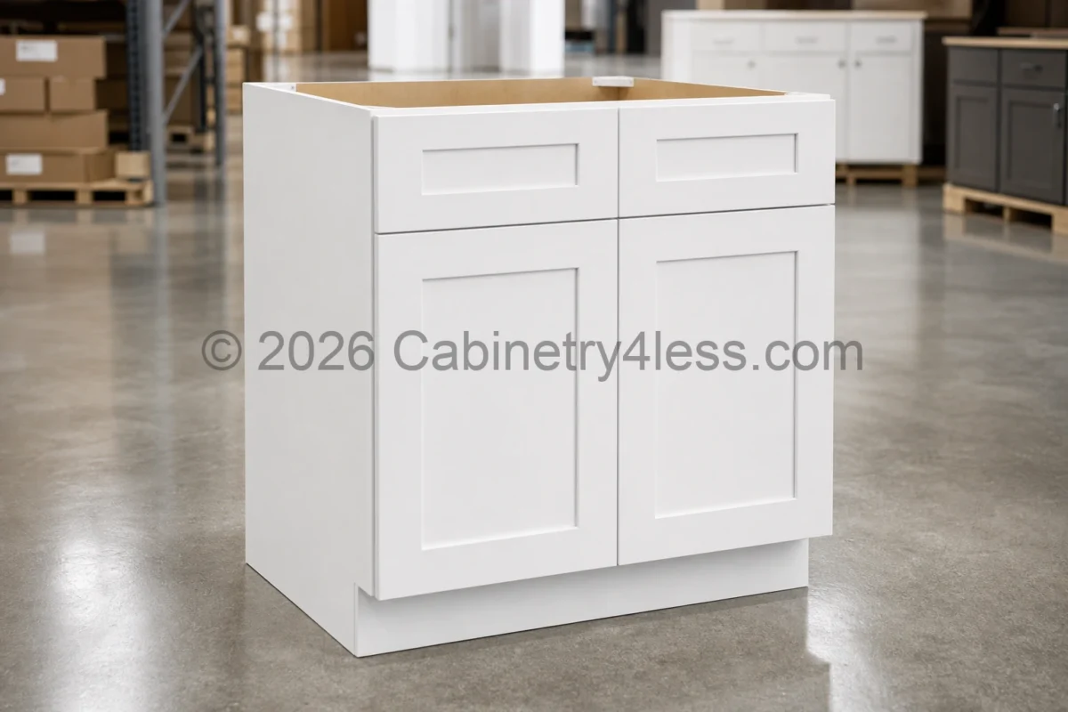 Shaker White Sink Base 30″/33″/36″W