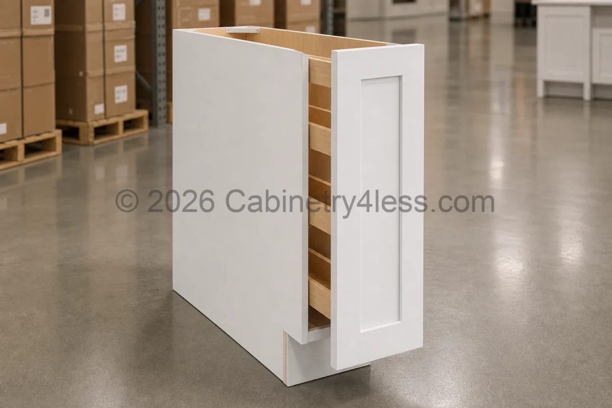 Shaker White Spice Pull Base Cabinet