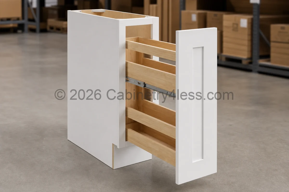 Shaker White Spice Pull Base Cabinet