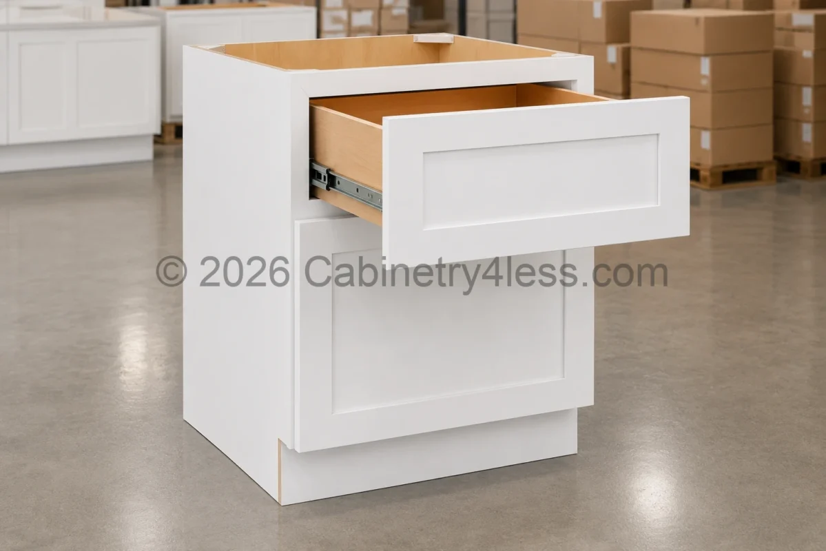 Shaker White Two Drawer Base