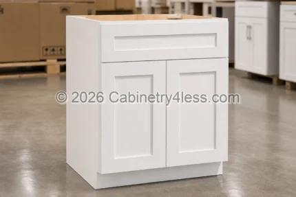 SW-DCSF42 – Shaker White Corner Sink Base Front (DCSF42)