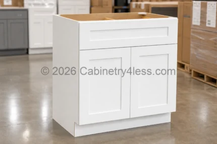 Shaker White Vanity Sink Base 24"/27"W