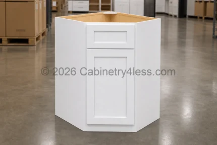 Shaker White Diagonal Corner Wall Cabinet 27″W
