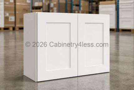 Shaker White Wall Cabinet Double Doors 15″H