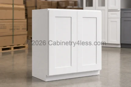 Shaker White Wall Cabinet Double Doors 24″H