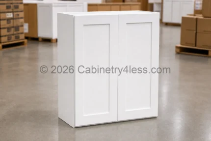 Shaker White Wall Cabinet Double Doors 42″H