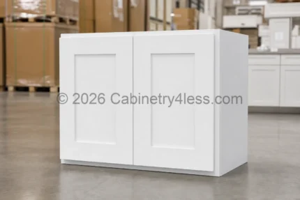 Shaker White Refrigerator Wall Cabinet Double Doors 24″H