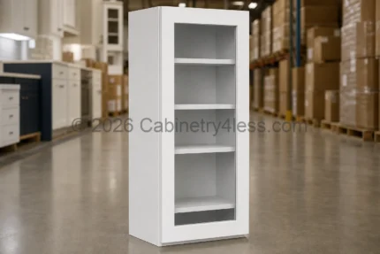 Shaker White Wall Cabinet Single Glass Door 42″H