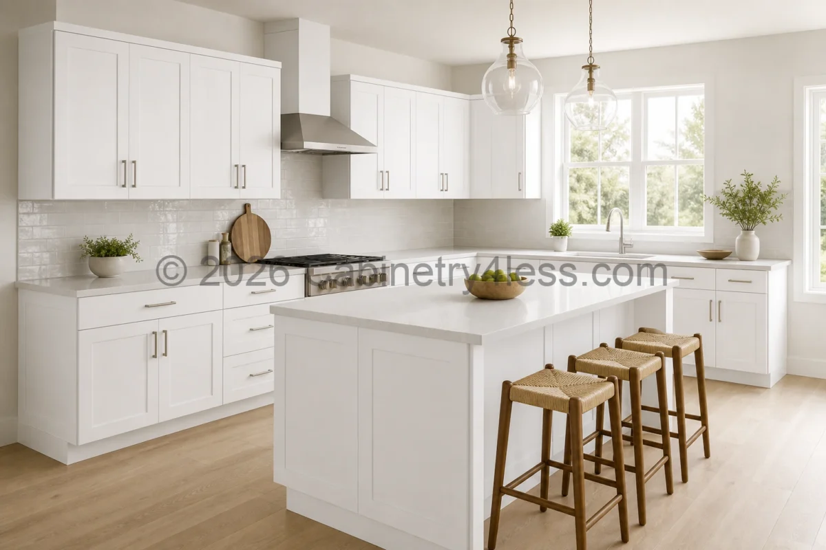 Shaker White Base Cabinet Double Doors (One Drawer)