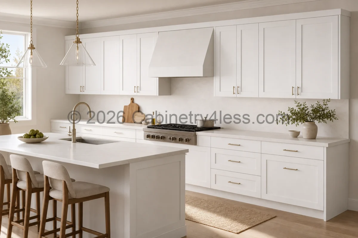 Shaker White Base Cabinet Double Doors (One Drawer)