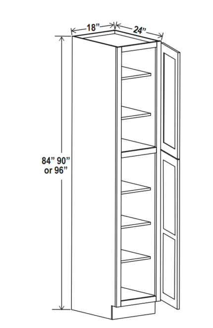 Matte Black Utility Pantry 18″W