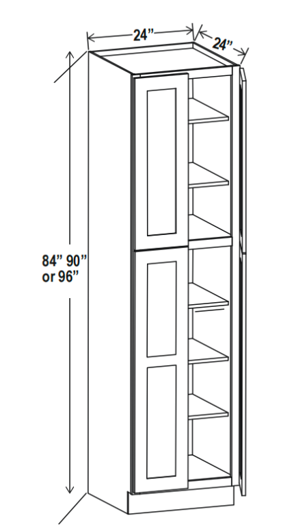 Matte Black Utility Pantry 24"W